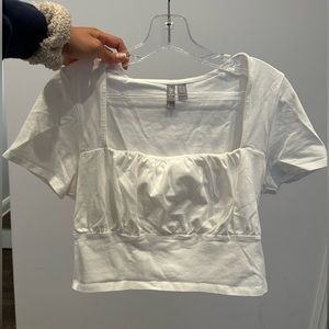 Asos cute ruffle chest cropped tshirt